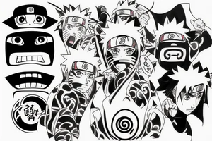 Japanese styled Naruto inspired theme tattoo tattoo idea