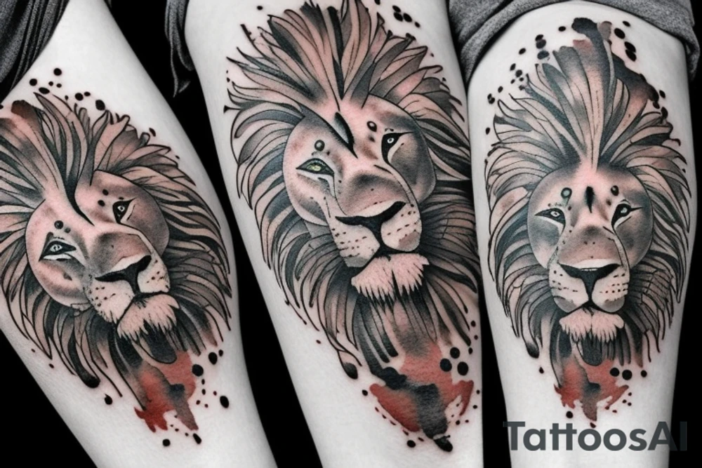 Lion and clock tattoo idea