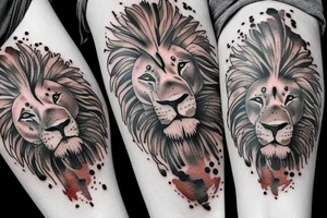 Lion and clock tattoo idea