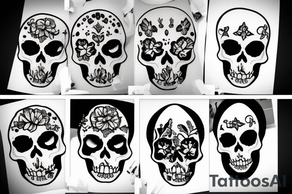 skeleton face tattoo idea