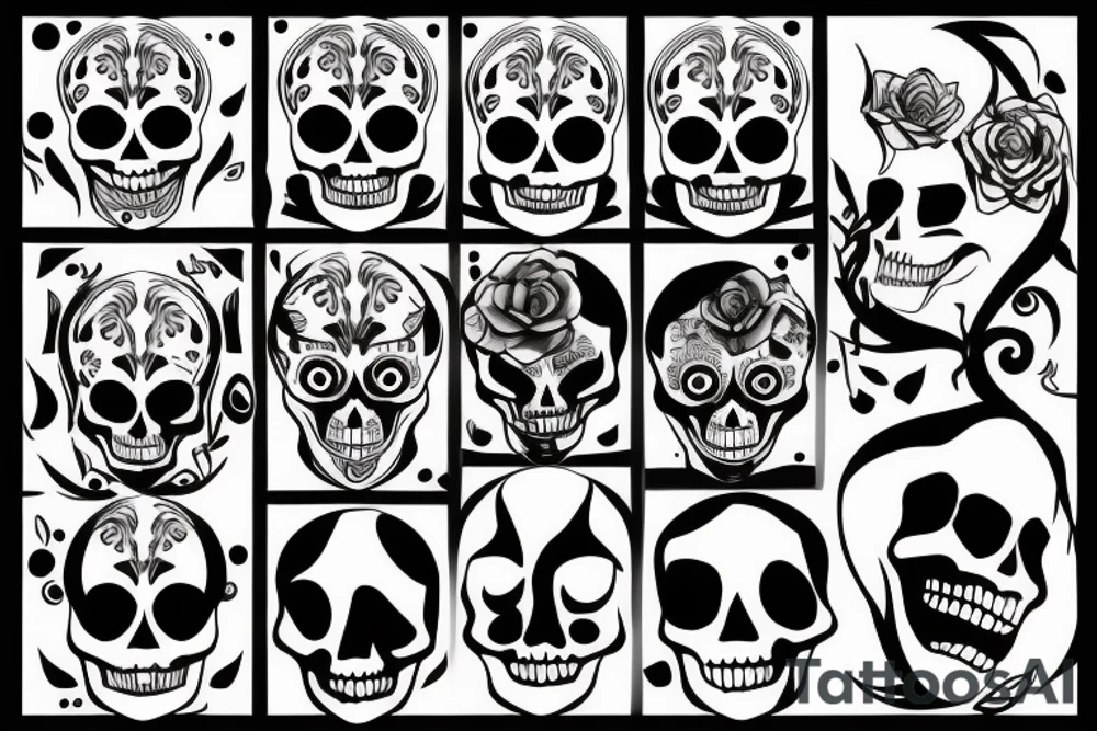 skeleton face tattoo idea