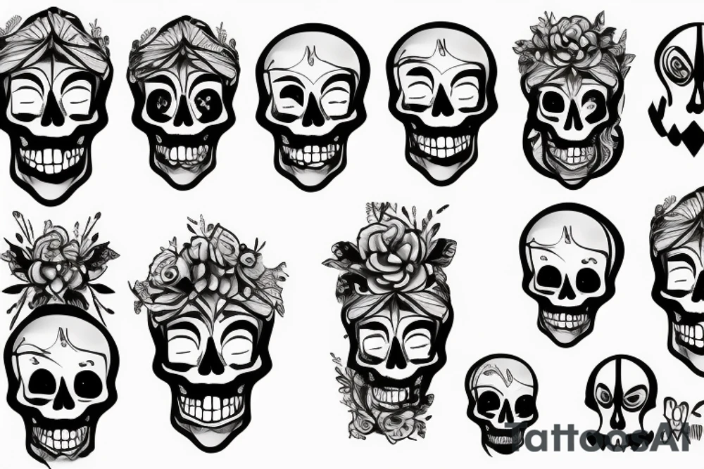 skeleton face tattoo idea