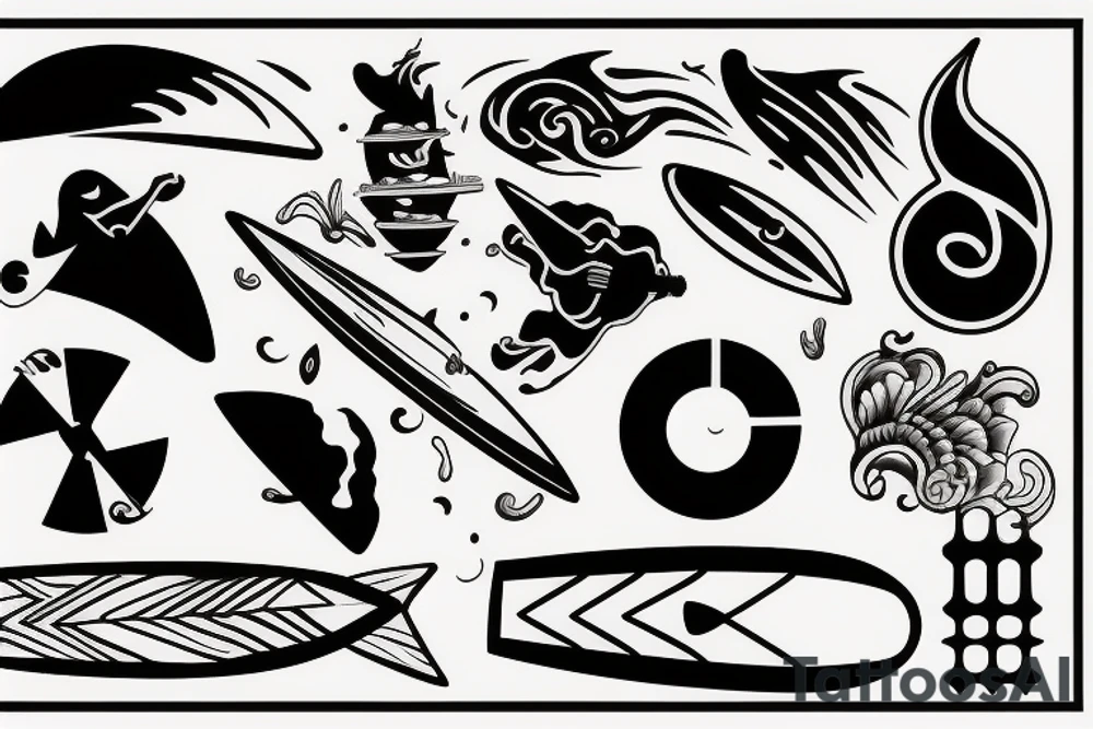 Surf and music tattoo idea