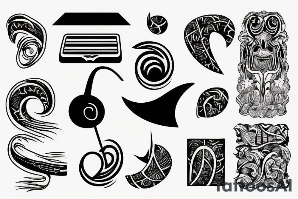Surf and music tattoo idea