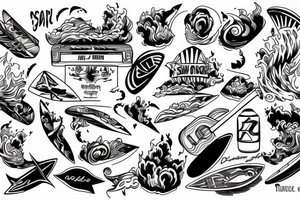 Surf and music tattoo idea