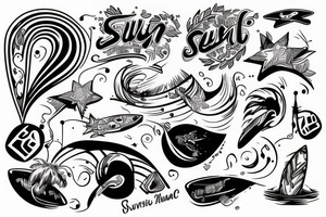 Surf and music tattoo idea