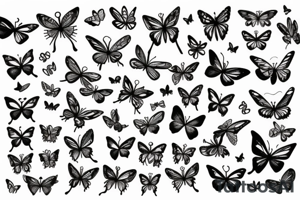 floating butterfly tattoo idea