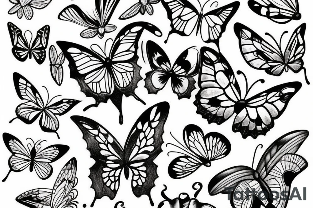 floating butterfly tattoo idea
