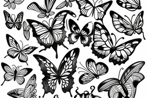 floating butterfly tattoo idea