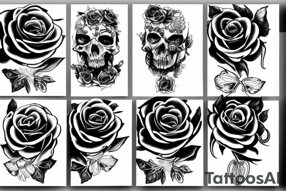 dark roses death love mind tattoo idea