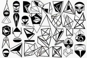minimal futuristic geometrica japanese tattoo idea
