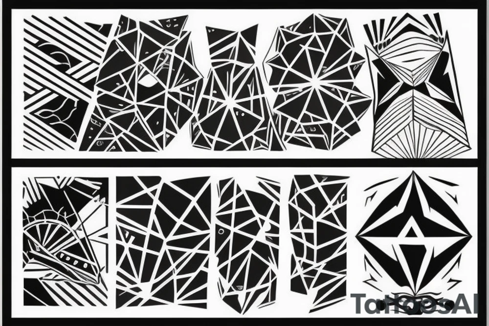 minimal futuristic geometrica japanese tattoo idea