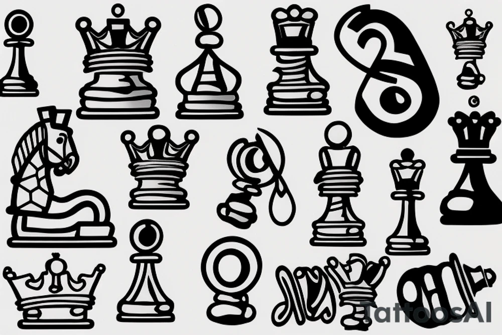 Number 369 with a bulb and king piece in chess tattoo idea