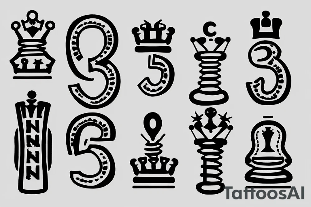 The Number 369 with a bulb and king piece in chess tattoo idea The Number 369 with a bulb and king piece in chess tattoo idea