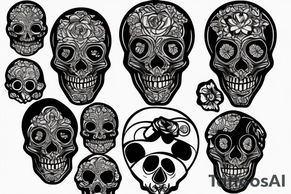 skull face tattoo idea
