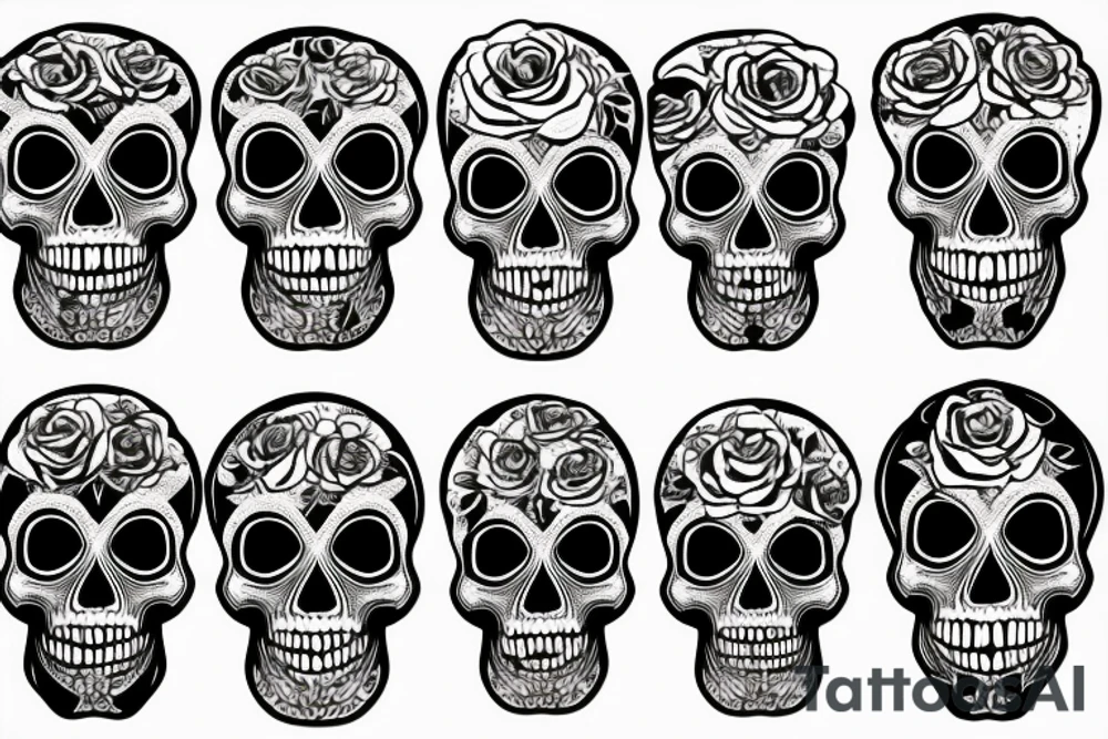 skull face tattoo idea