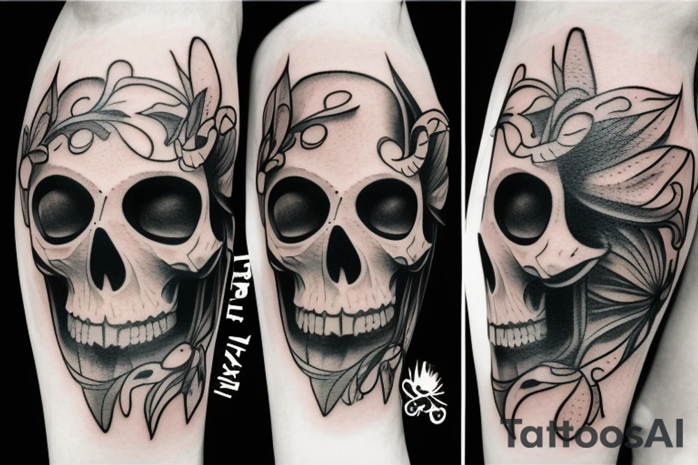 skull face tattoo idea