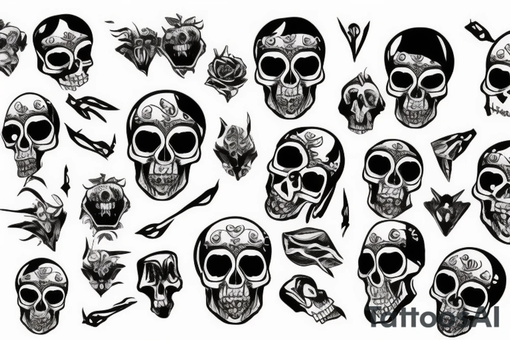 skull face tattoo idea