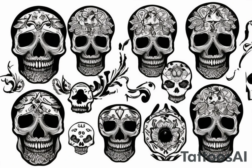 skull face tattoo idea
