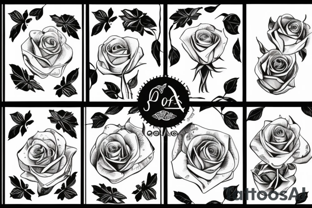 Delfox holding a rose tattoo idea