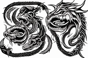 Ouroboros with seven heads biting one tail at the same time tattoo idea