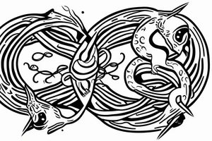 Ouroboros with seven heads biting one tail at the same time tattoo idea