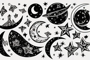 Moon and constellation tattoo idea
