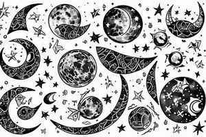 Moon and constellation of virgo tattoo idea