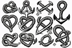 anchor rope heart 17 tattoo idea
