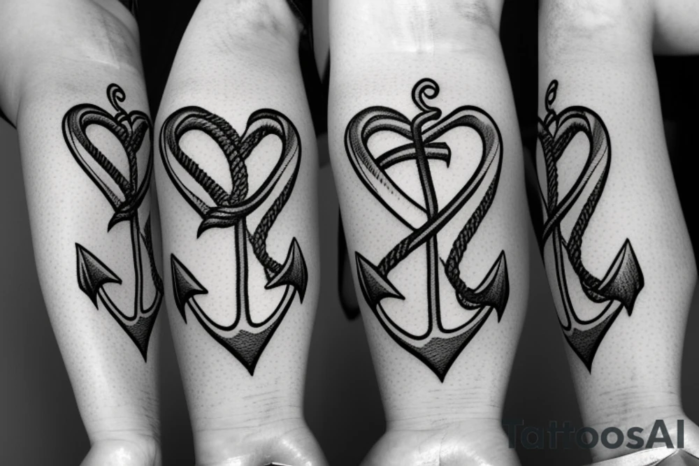 anchor rope heart 17 tattoo idea
