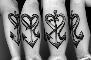 anchor rope heart 17 tattoo idea