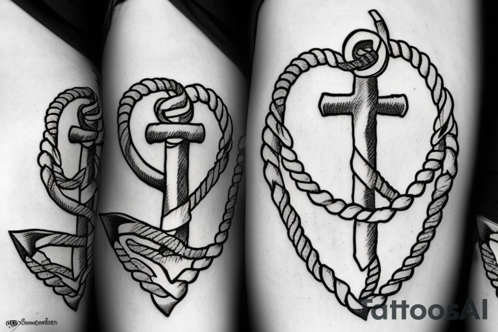 anchor rope heart seventeen tattoo idea