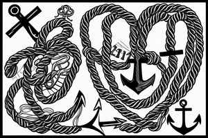 anchor rope heart seventeen tattoo idea