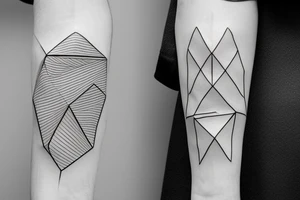 minimal futuristic geometric japanese tattoo idea