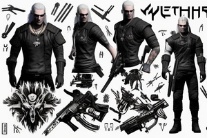 cyberpunk2077 , the witcher geralt sign tattoo idea