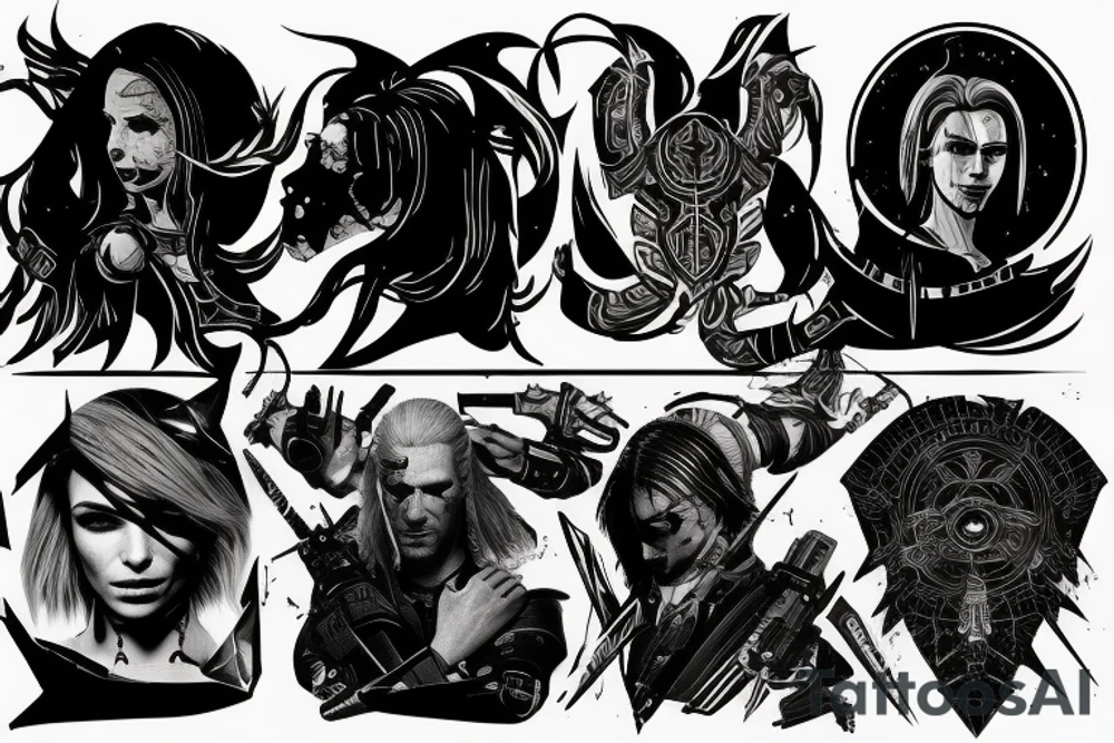 cyberpunk2077 , the witcher spell sign tattoo idea