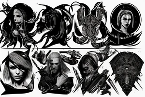 cyberpunk2077 , the witcher spell sign tattoo idea