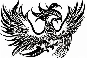 Phoenix bird rising from it’s ashes tattoo idea