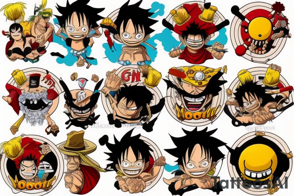 luffy fighting tattoo idea