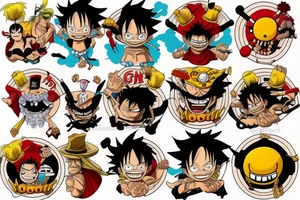 luffy fighting tattoo idea