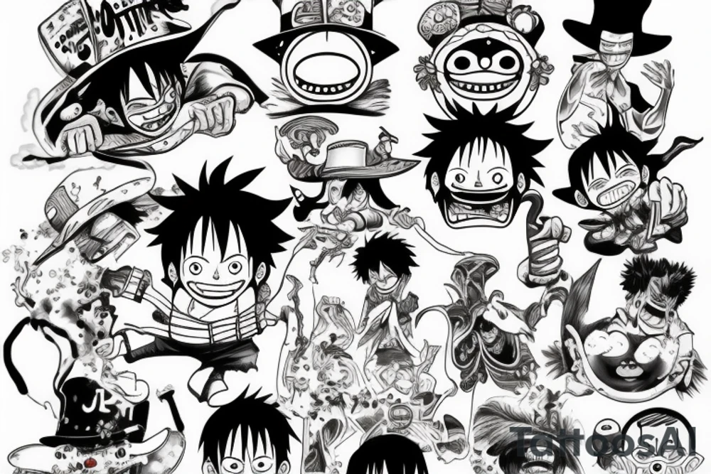 luffy fighting tattoo idea