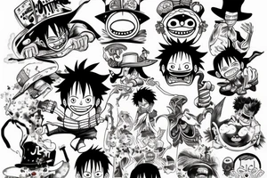 luffy fighting tattoo idea