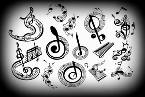 Musical note explotion tattoo idea