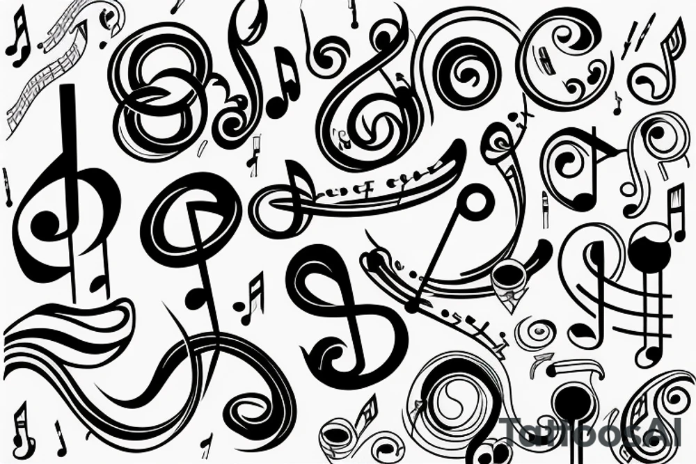 Musical note tattoo idea