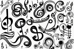 Musical note tattoo idea