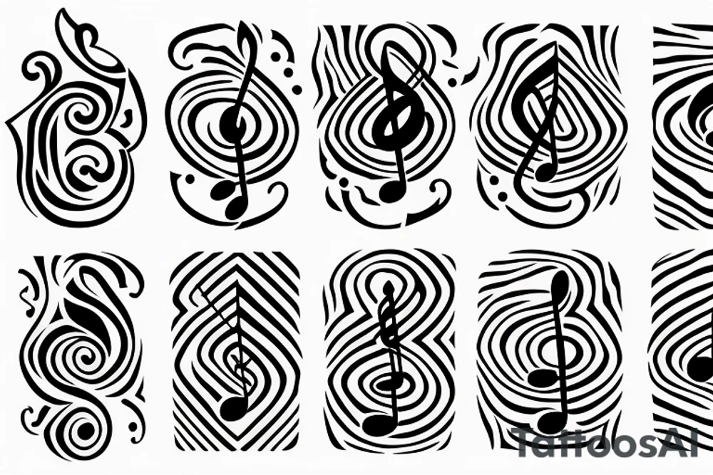 Musical note tattoo idea