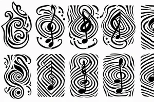 Musical note tattoo idea