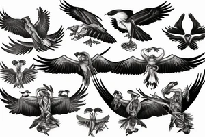 Osprey with spread wings tattoo idea