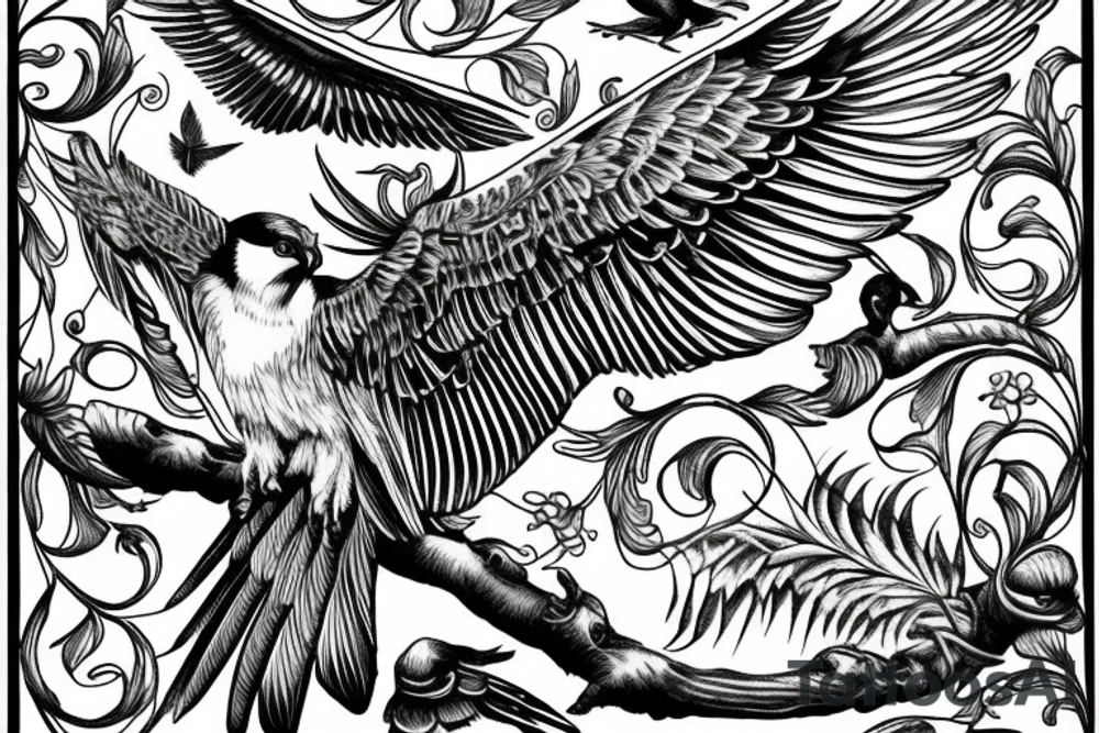 Osprey with spread wings tattoo idea