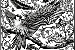 Osprey with spread wings tattoo idea